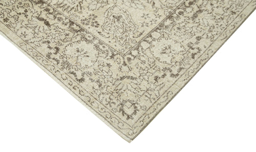 Vintage Beige Vintage Cotton Wool Handmade Area Rug 6'9'' x 10'1''