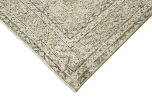Vintage Beige Vintage Cotton Wool Handmade Area Rug 5'10'' x 8'10''