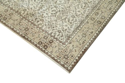 Vintage Beige Vintage Cotton Wool Handmade Area Rug 5'7'' x 9'4''