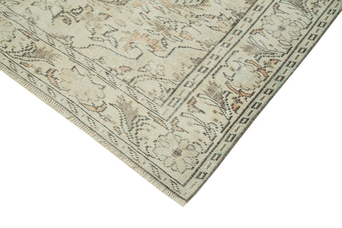 Vintage Beige Vintage Cotton Wool Handmade Area Rug 5'10'' x 8'9''