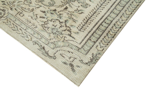 Vintage Beige Vintage Cotton Wool Handmade Area Rug 5'9'' x 8'8''