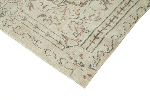 Vintage Beige Vintage Cotton Wool Handmade Area Rug 5'1'' x 8'4''