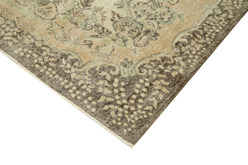 Vintage Beige Vintage Cotton Wool Handmade Area Rug 5'10'' x 9'3''