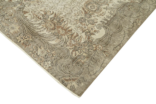 Vintage Beige Vintage Cotton Wool Handmade Area Rug 6'6'' x 9'6''