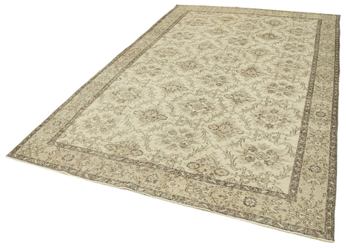 Vintage Beige Vintage Cotton Wool Handmade Area Rug 6'4'' x 10'0''