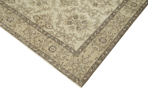 Vintage Beige Vintage Cotton Wool Handmade Area Rug 6'4'' x 10'0''