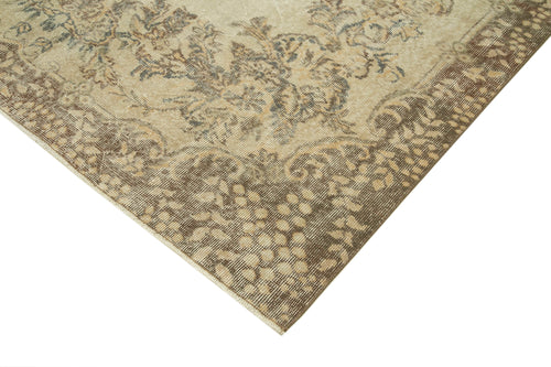 Vintage Beige Vintage Cotton Wool Handmade Area Rug 6'8'' x 9'11''