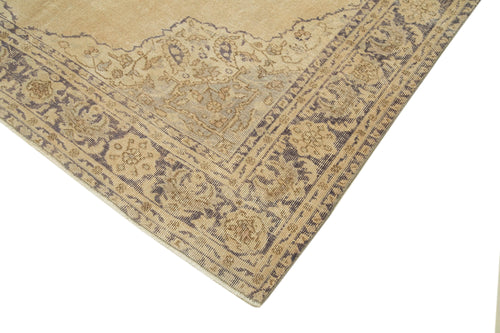 Vintage Beige Vintage Cotton Wool Handmade Area Rug 6'8'' x 9'6''