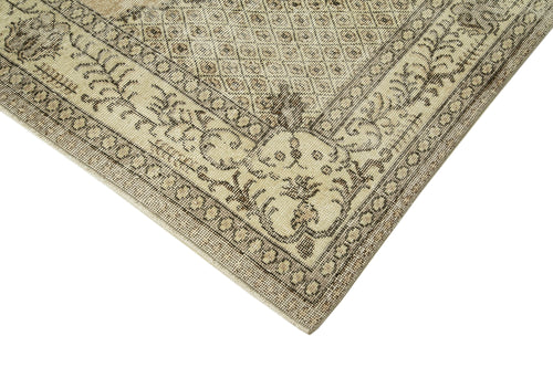 Vintage Beige Vintage Cotton Wool Handmade Area Rug 5'8'' x 8'10''