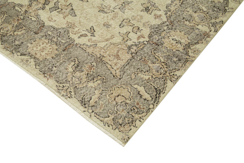 Vintage Beige Vintage Cotton Wool Handmade Area Rug 6'2'' x 9'10''