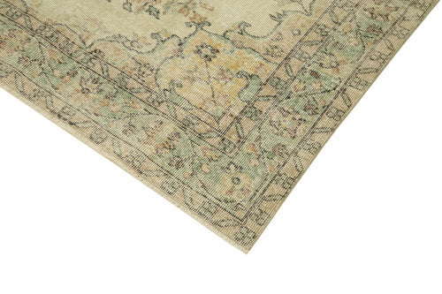 Vintage Beige Vintage Cotton Wool Handmade Area Rug 5'7'' x 9'2''