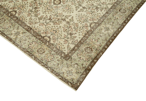 Vintage Beige Vintage Cotton Wool Handmade Area Rug 5'8'' x 10'0''