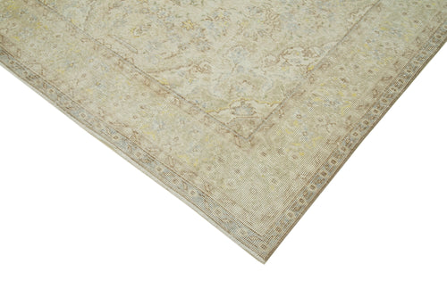 Vintage Beige Vintage Cotton Wool Handmade Area Rug 5'5'' x 9'3''