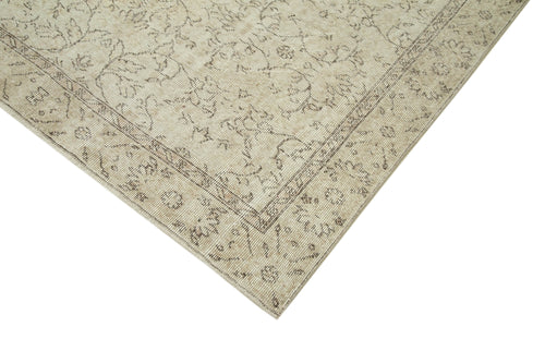 Vintage Beige Vintage Cotton Wool Handmade Area Rug 5'6'' x 9'3''