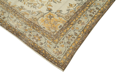 Vintage Beige Vintage Cotton Wool Handmade Area Rug 6'0'' x 9'7''