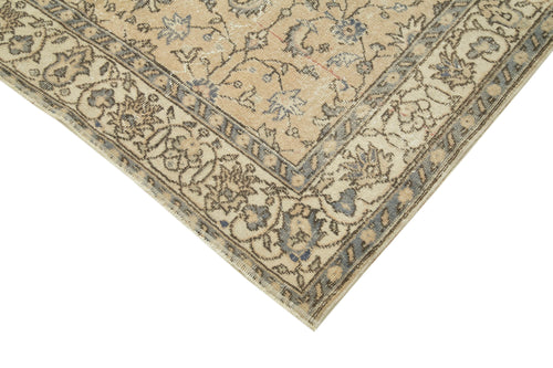 Vintage Beige Vintage Cotton Wool Handmade Area Rug 5'1'' x 8'5''