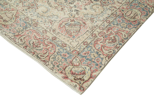 Vintage Beige Vintage Cotton Wool Handmade Area Rug 6'4'' x 9'9''