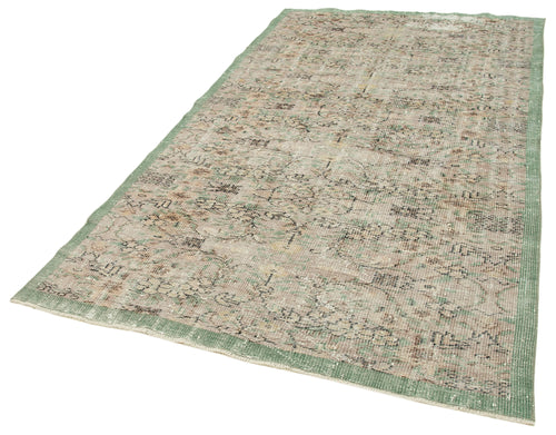 Vintage Beige Vintage Cotton Wool Handmade Area Rug 5'1'' x 8'11''