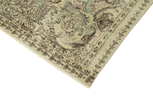 Vintage Beige Vintage Cotton Wool Handmade Area Rug 5'5'' x 8'8''