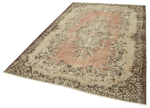 Vintage Beige Vintage Cotton Wool Handmade Area Rug 5'8'' x 8'8''