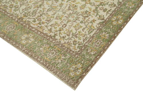 Vintage Beige Vintage Cotton Wool Handmade Area Rug 5'9'' x 10'3''