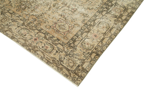 Vintage Beige Vintage Cotton Wool Handmade Area Rug 6'10'' x 9'3''