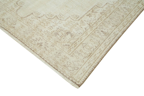 Vintage Beige Vintage Cotton Wool Handmade Area Rug 6'3'' x 10'4''