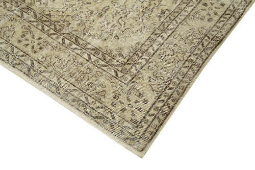 Vintage Beige Vintage Cotton Wool Handmade Area Rug 6'5'' x 9'6''