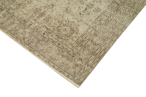 Vintage Beige Vintage Cotton Wool Handmade Area Rug 6'7'' x 9'4''