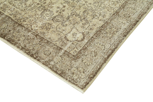 Vintage Beige Vintage Cotton Wool Handmade Area Rug 6'8'' x 10'3''