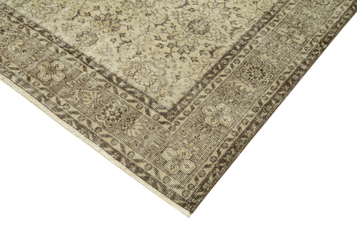 Vintage Beige Vintage Cotton Wool Handmade Area Rug 6'10'' x 9'11''