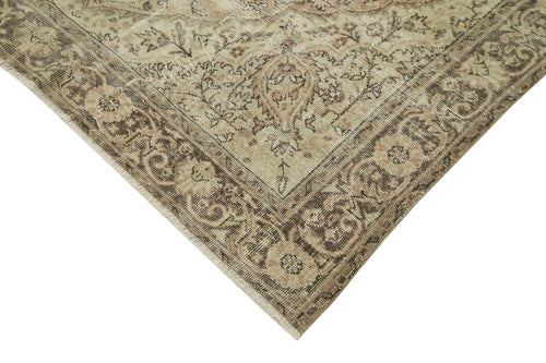 Vintage Beige Vintage Cotton Wool Handmade Area Rug 6'5'' x 9'10''