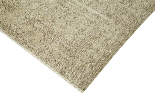 Vintage Beige Vintage Cotton Wool Handmade Area Rug 6'11'' x 9'10''