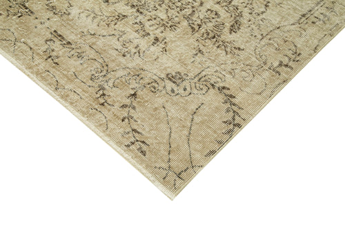 Vintage Beige Vintage Cotton Wool Handmade Area Rug 6'6'' x 10'4''