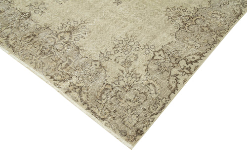 Vintage Beige Vintage Cotton Wool Handmade Area Rug 6'10'' x 9'10''