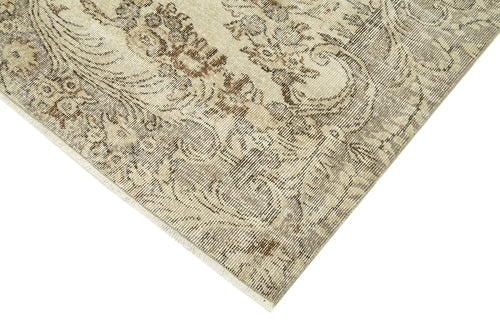 Vintage Beige Vintage Cotton Wool Handmade Area Rug 6'4'' x 9'0''