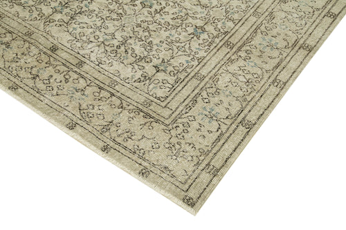 Vintage Beige Vintage Cotton Wool Handmade Area Rug 6'4'' x 10'3''