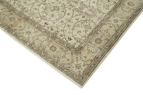 Vintage Beige Vintage Cotton Wool Handmade Area Rug 6'3'' x 9'9''