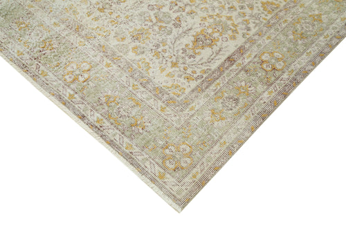 Vintage Beige Vintage Cotton Wool Handmade Area Rug 6'9'' x 9'5''