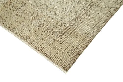 Vintage Beige Vintage Cotton Wool Handmade Area Rug 6'11'' x 9'10''