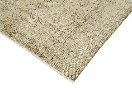 Vintage Beige Vintage Cotton Wool Handmade Area Rug 6'6'' x 9'8''