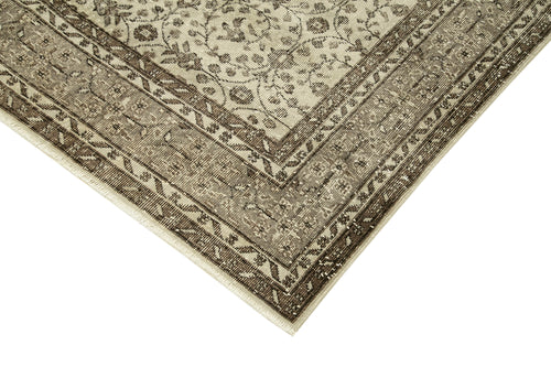 Vintage Beige Vintage Cotton Wool Handmade Area Rug 6'9'' x 10'2''