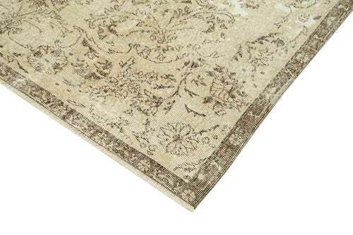 Vintage Beige Vintage Cotton Wool Handmade Area Rug 6'4'' x 10'0''