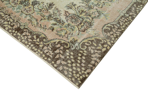 Vintage Beige Vintage Cotton Wool Handmade Area Rug 5'10'' x 8'11''