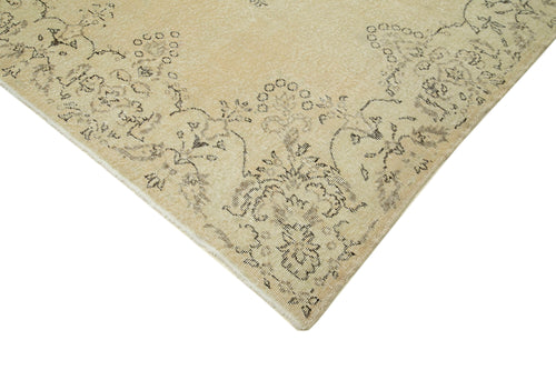 Vintage Beige Vintage Cotton Wool Handmade Area Rug 6'11'' x 9'10''