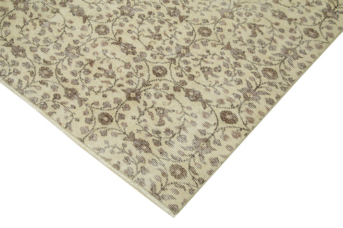 Vintage Beige Vintage Cotton Wool Handmade Area Rug 6'6'' x 9'10''