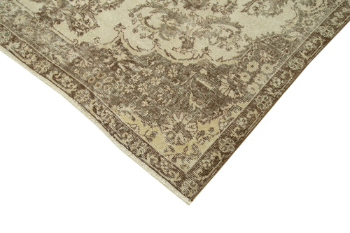 Vintage Beige Vintage Cotton Wool Handmade Area Rug 6'2'' x 10'1''