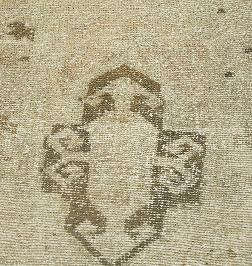 Overdyed Vintage Beige Vintage Cotton Wool Handmade Area Rug 1'10'' x 2'9''