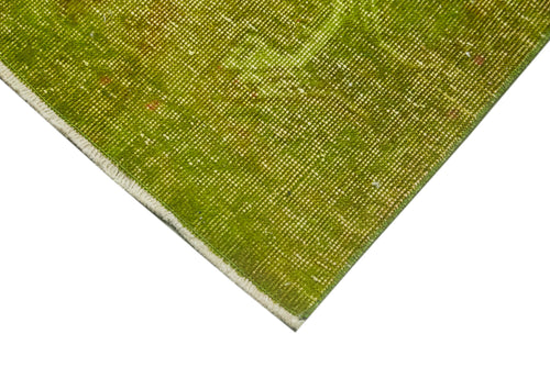 Overdyed Vintage Green Vintage Cotton Wool Handmade Area Rug 1'8'' x 2'11''