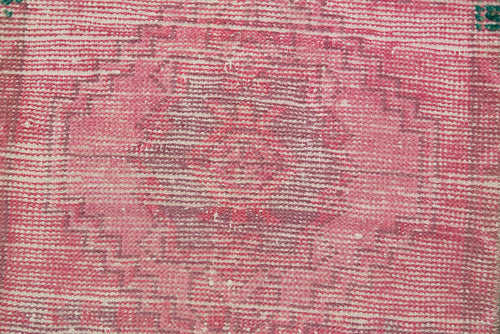 Overdyed Vintage Pink Vintage Cotton Wool Handmade Area Rug 1'6'' x 2'8''